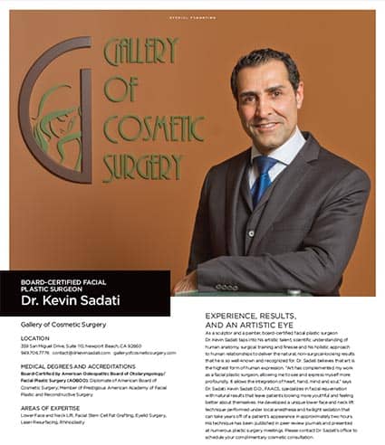 Orange County’s Riviera Magazine Highlights Dr. Kevin Sadati as a Top Beauty Expert Image