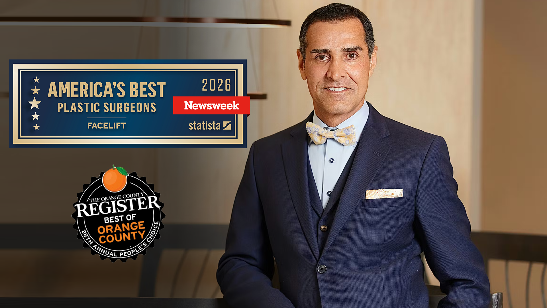Dr. Kevin Sadati Voted the Best Facelift Surgeon by the OC Register and in the US by Newsweek Magazine Image